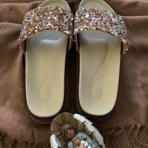 Jeweled slides / sandals